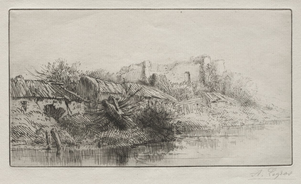 Opuštěná vesnice od Alphonse Legros