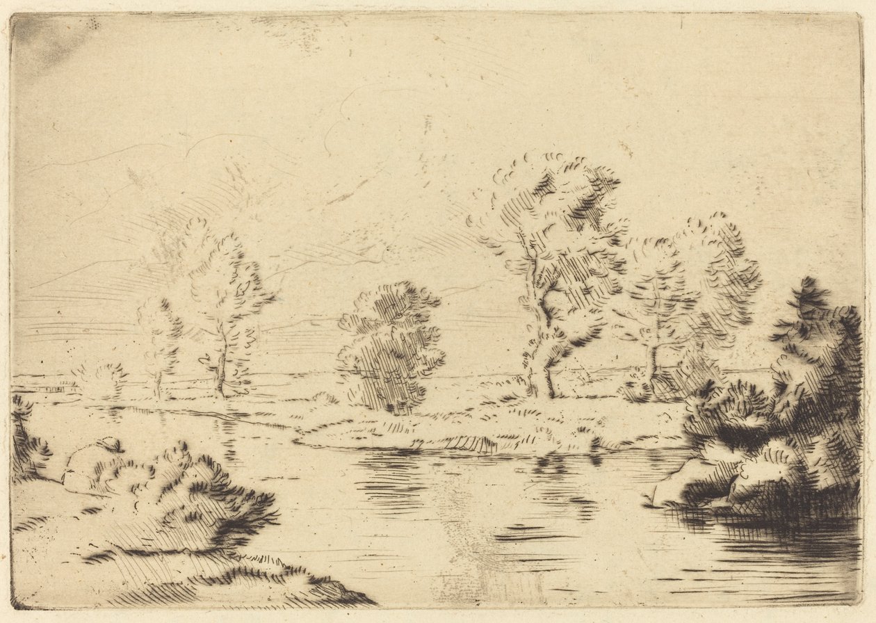 Banks of the Marne Okraj Marny. od Alphonse Legros