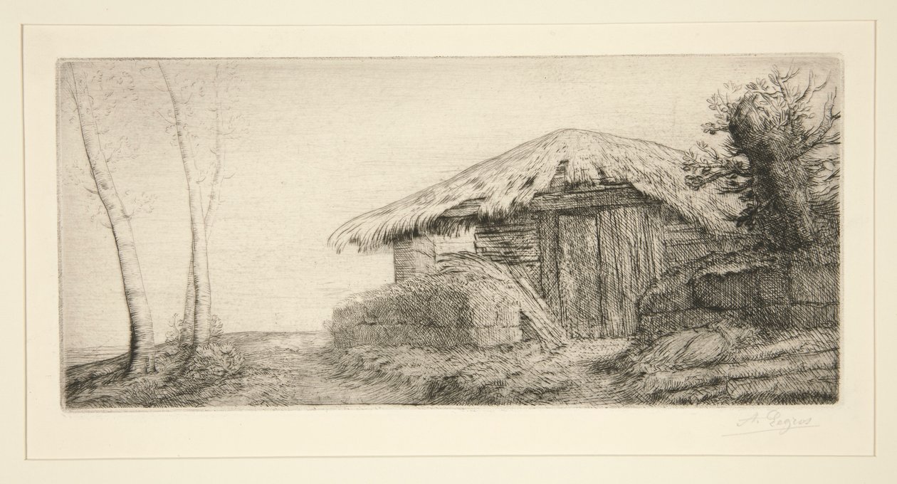 Ovčák na svahu (Shepherd od Alphonse Legros