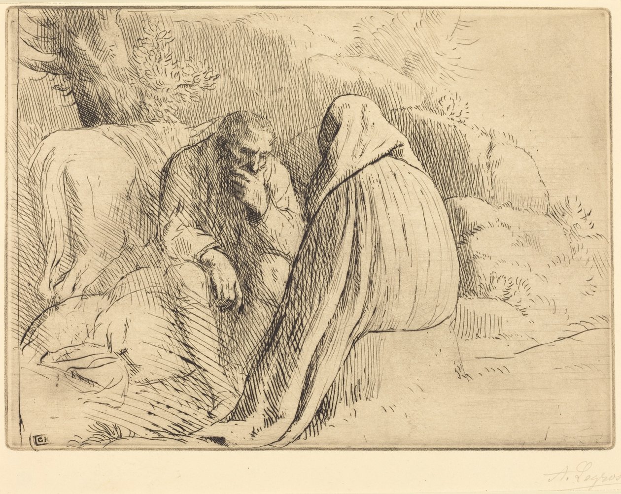 Bohemien Encampment (Tábor bohémů) od Alphonse Legros