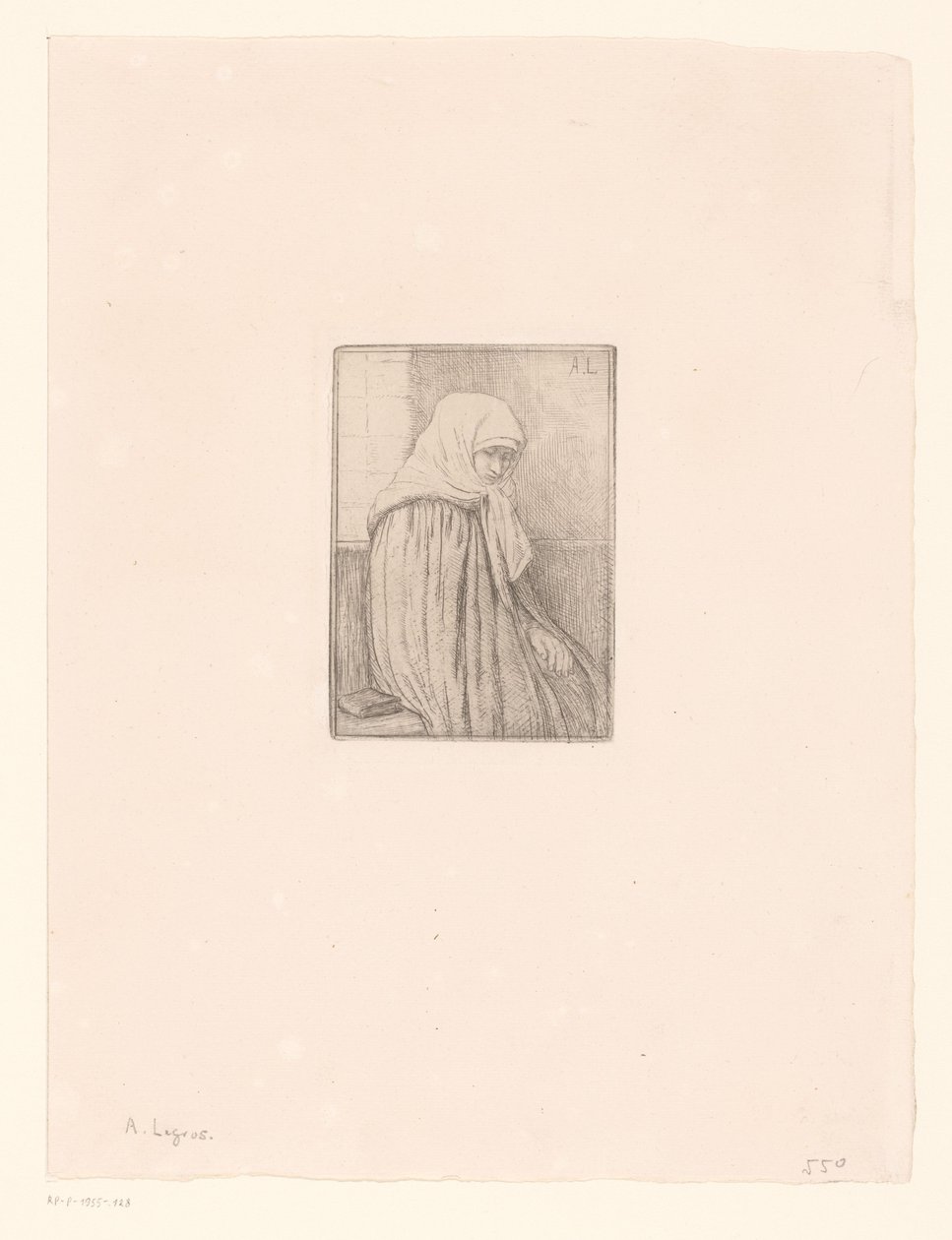 Breton žena s šátkem od Alphonse Legros