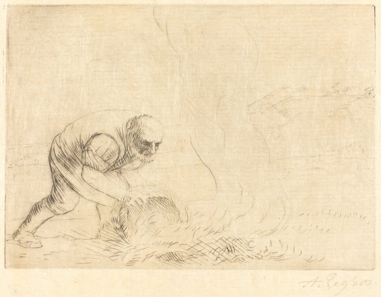 Hořící tráva od Alphonse Legros