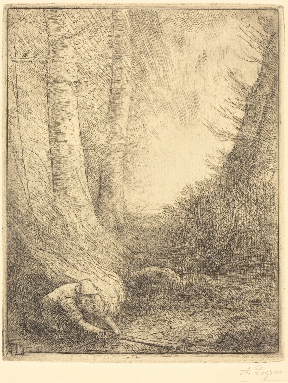 Burning the Grasses (Pálitel trávy) od Alphonse Legros