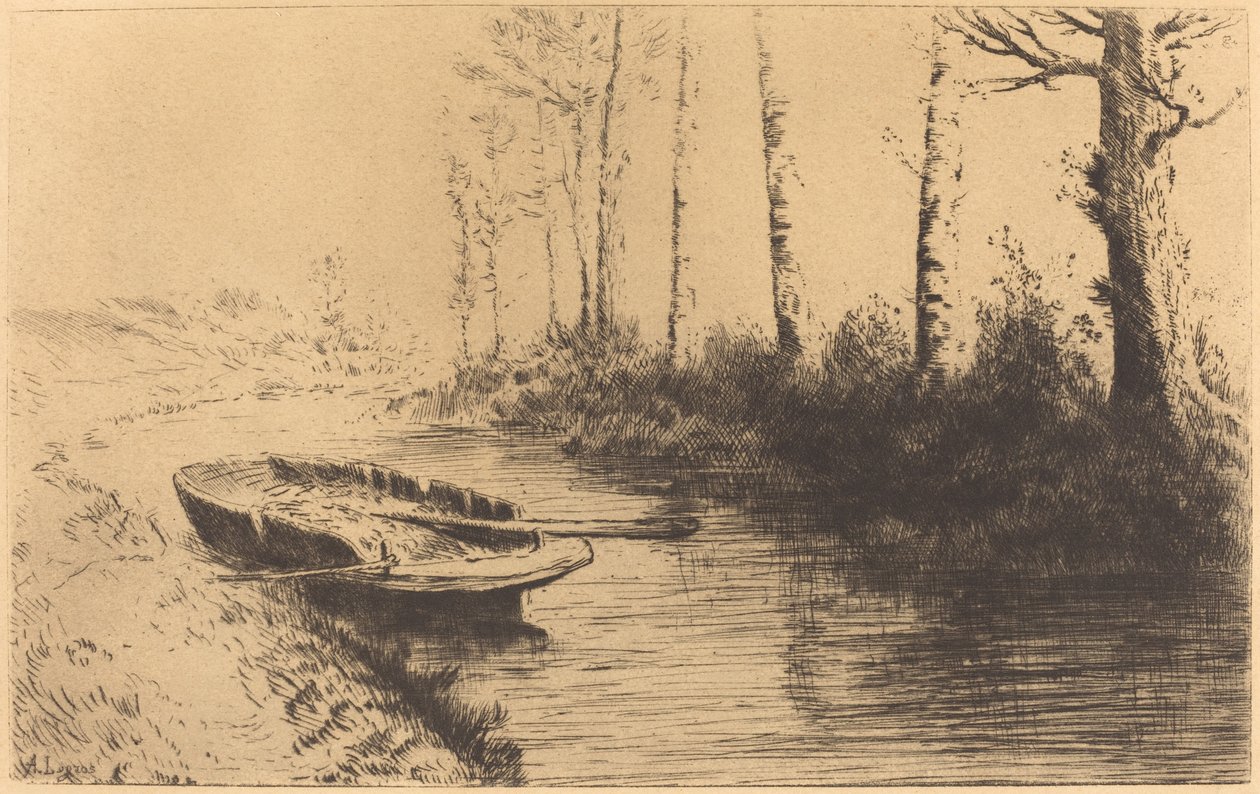 Kanál viděn ranním světlem od Alphonse Legros