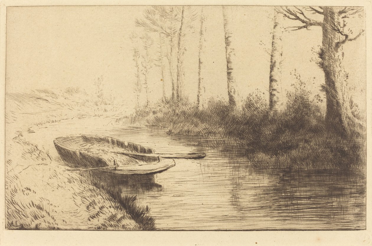 Kanál viděn ranním světlem od Alphonse Legros