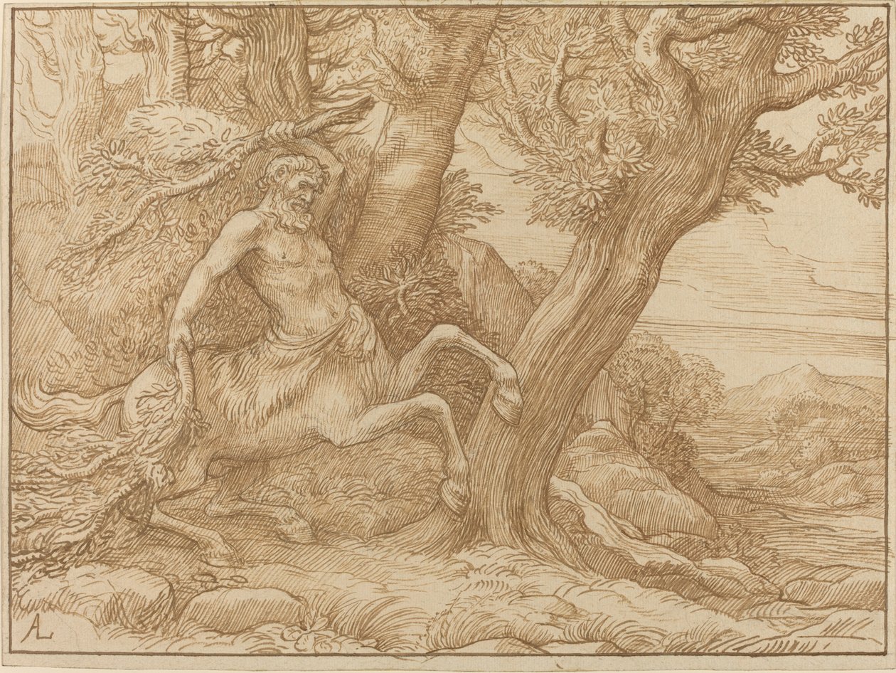 Kentaur s větvemi. od Alphonse Legros