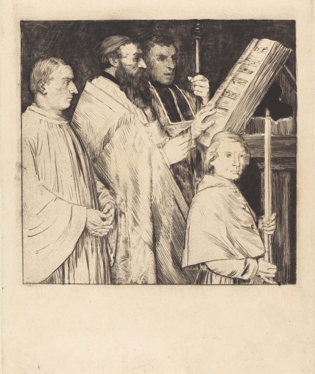 Choristé, 1. deska Le lutrin. od Alphonse Legros