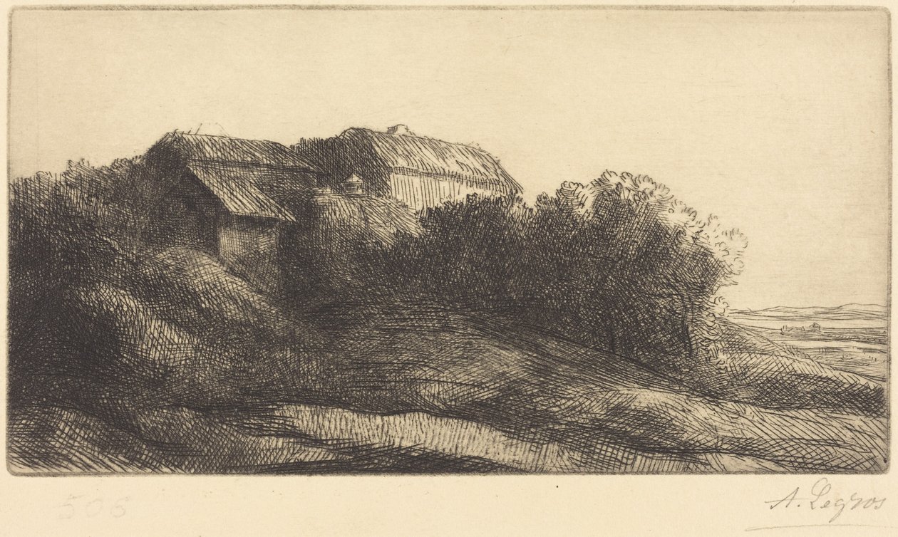 Cottage on a Hillside (Chaumiere sur le coteau) od Alphonse Legros