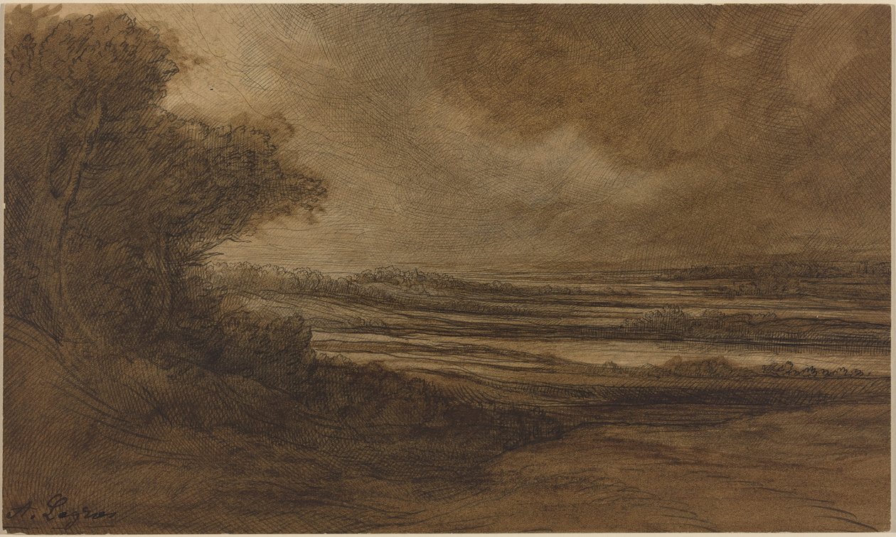 Venkov v Burgundsku [přední strana] od Alphonse Legros