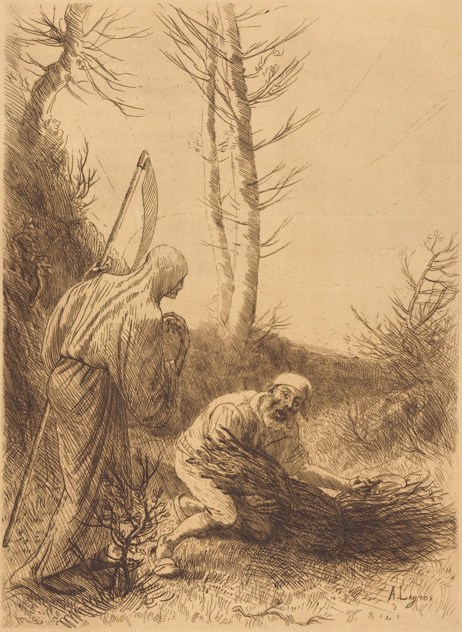 Smrt a dřevorubec, 2. deska (Le mort et le bucheron) od Alphonse Legros
