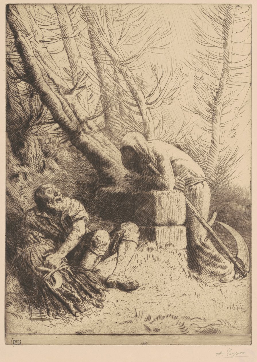 Smrt a dřevorubec, 4. tabule od Alphonse Legros