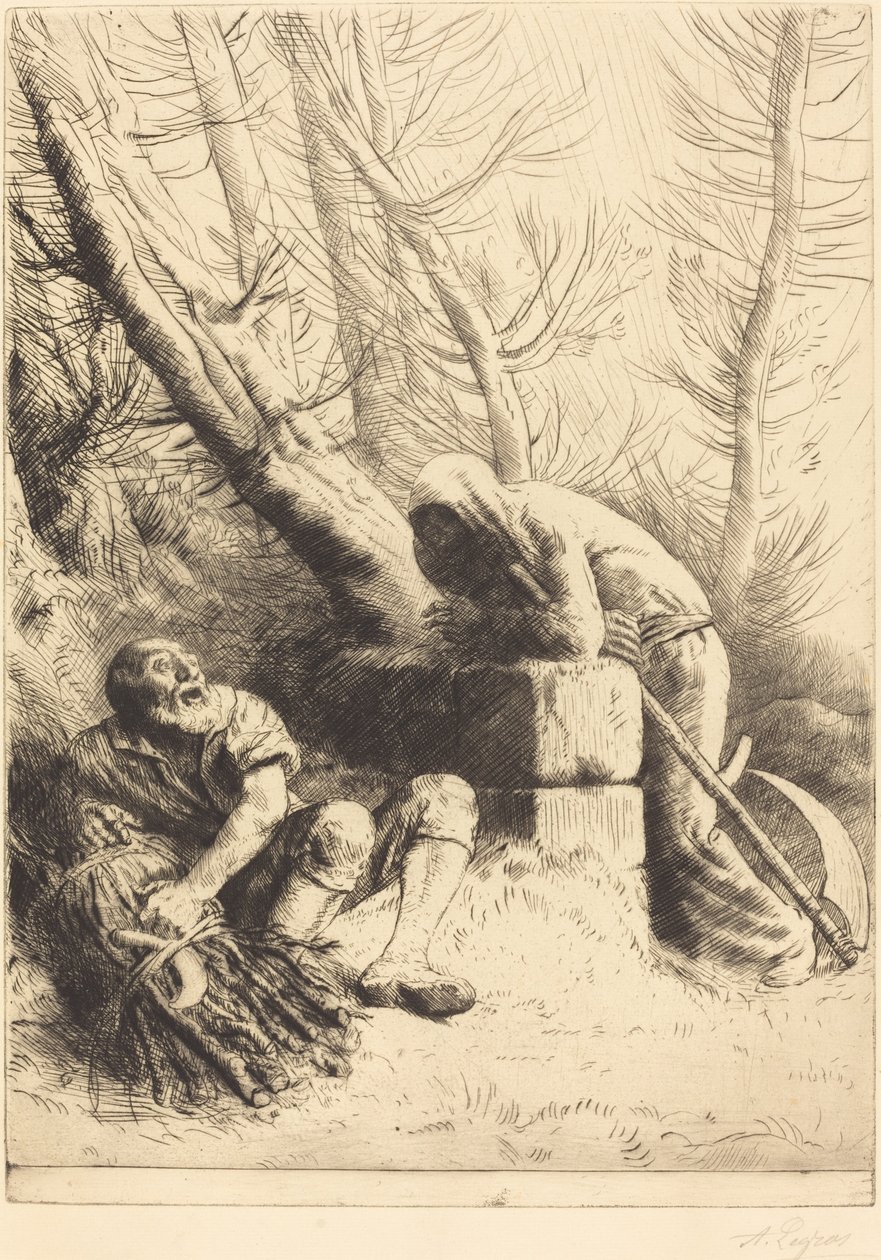 Smrt a dřevorubec, 4. deska (La mort et le bucheron) od Alphonse Legros