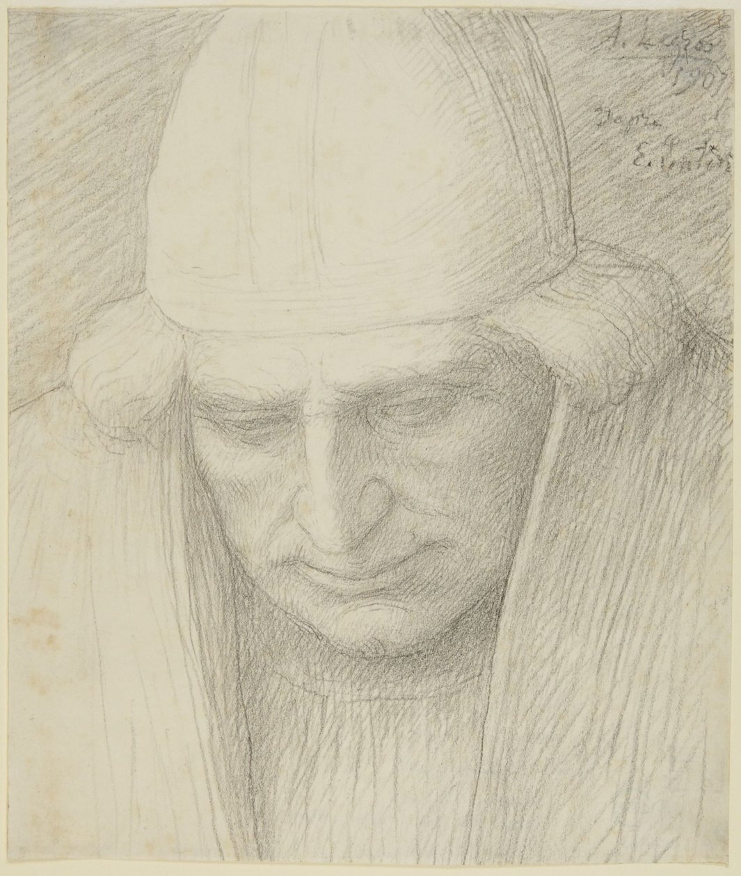 Starší muž v čepici od Alphonse Legros