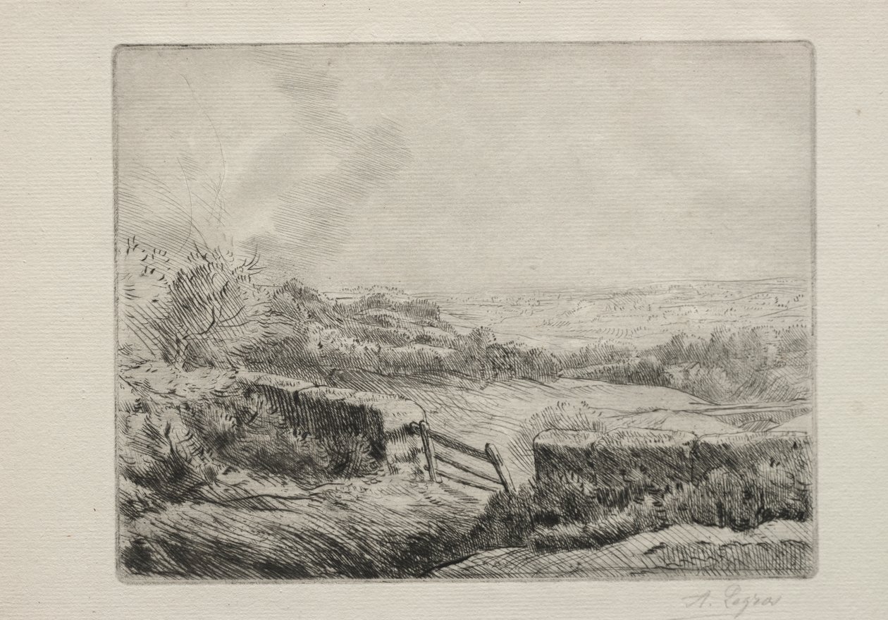 Entrance to the Field   1264757   cs       czech Successfully Translated  Original: Arcadisch landschap met dansende figuren Arcadisch landschap / Pasage dArcadie (title on object) Translat: Arcadisch landschap met dansende figuren Arcadisch landschap / Pa od Alphonse Legros