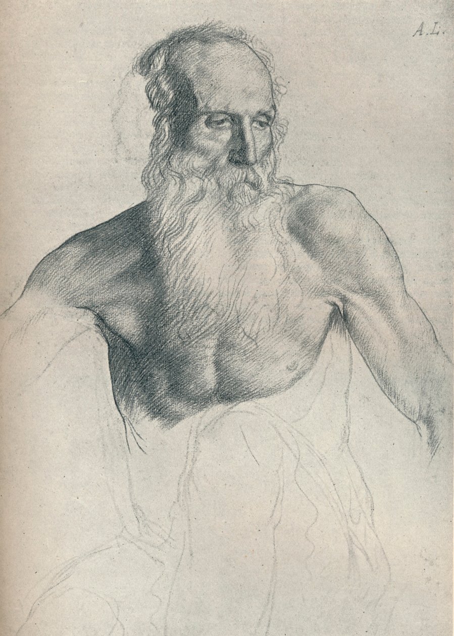 Studie starého muže s dlouhými vousy, c1895, 1923 od Alphonse Legros