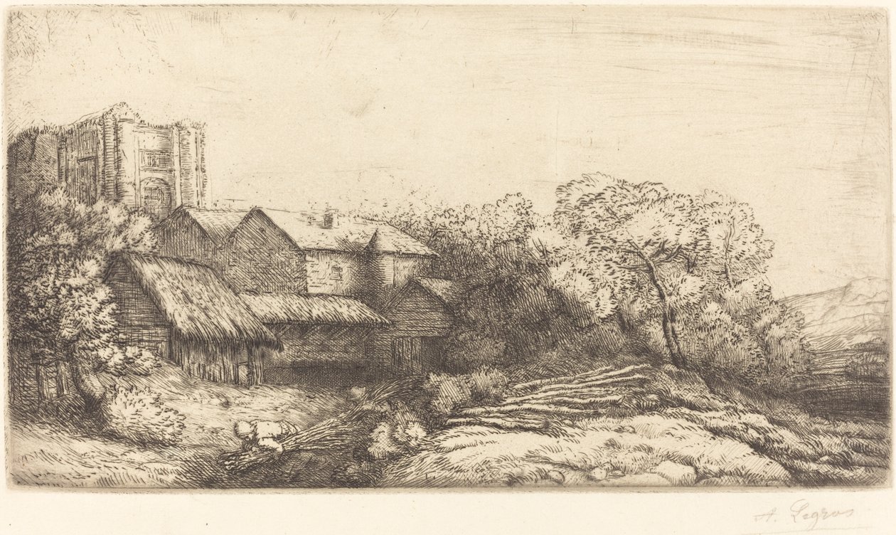Farma u kláštera od Alphonse Legros