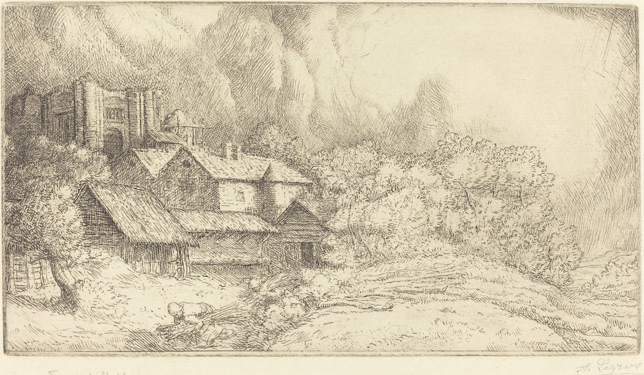 Farma u kláštera od Alphonse Legros