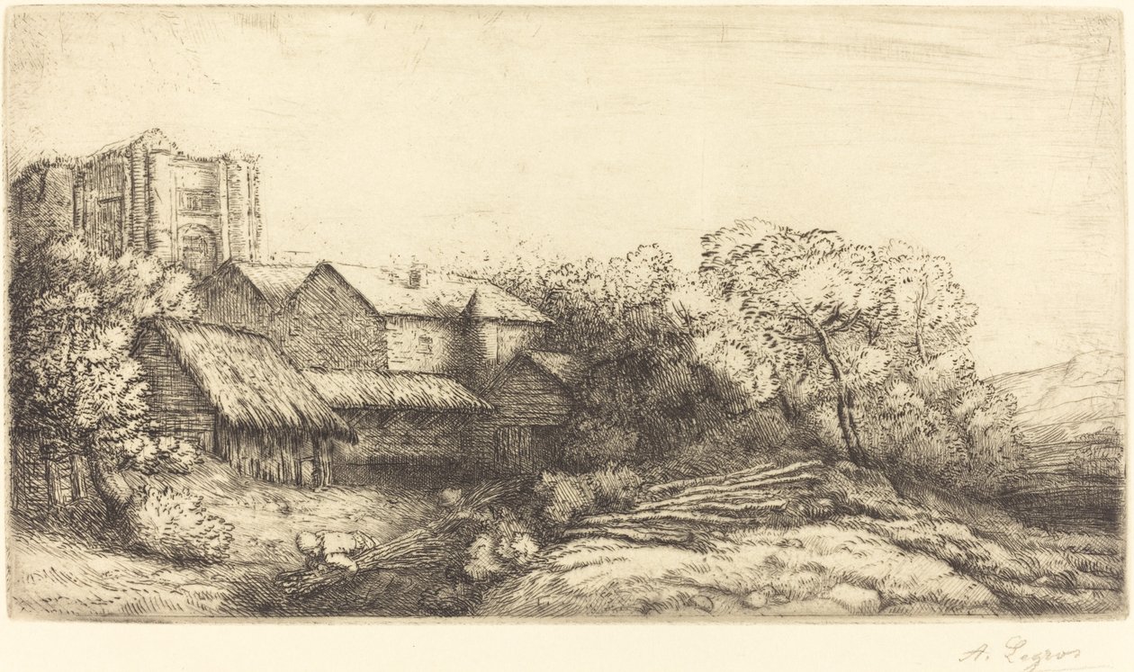Farma u kláštera od Alphonse Legros