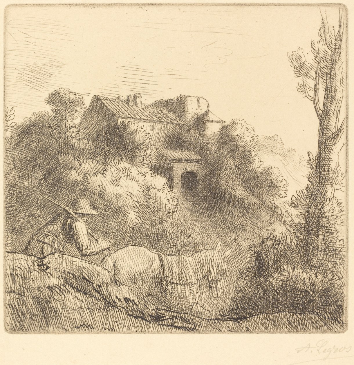 Farma na kopci od Alphonse Legros