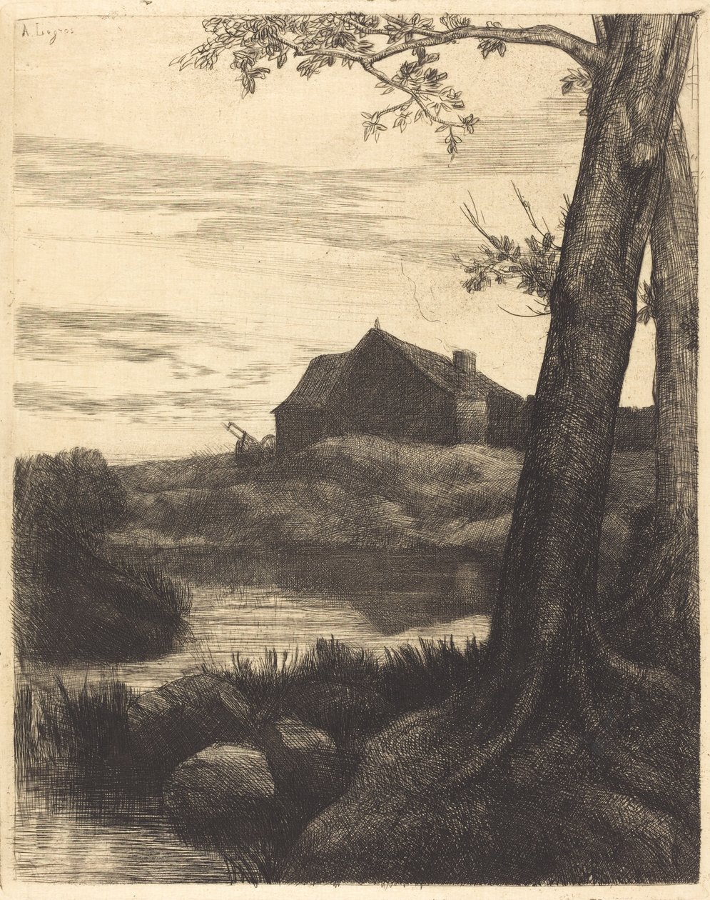 Farma s velkým stromem od Alphonse Legros