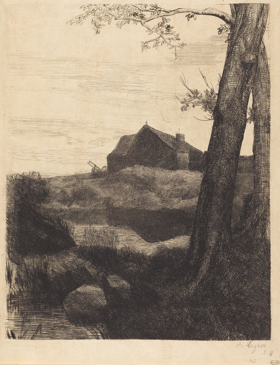 Farma s velkým stromem (La ferme au grand arbre) od Alphonse Legros