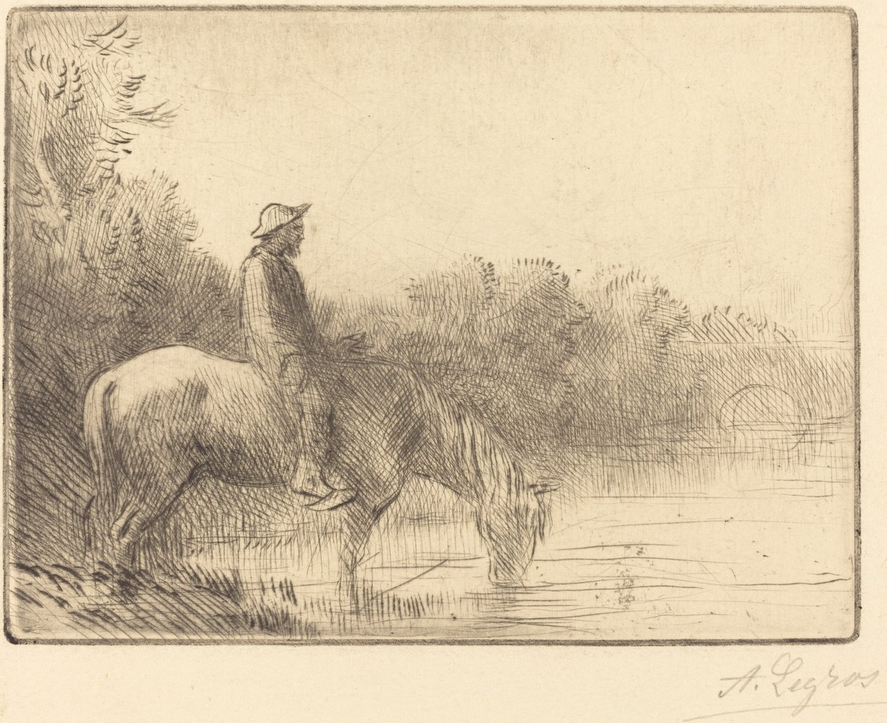 Fording a River (Le gue) od Alphonse Legros