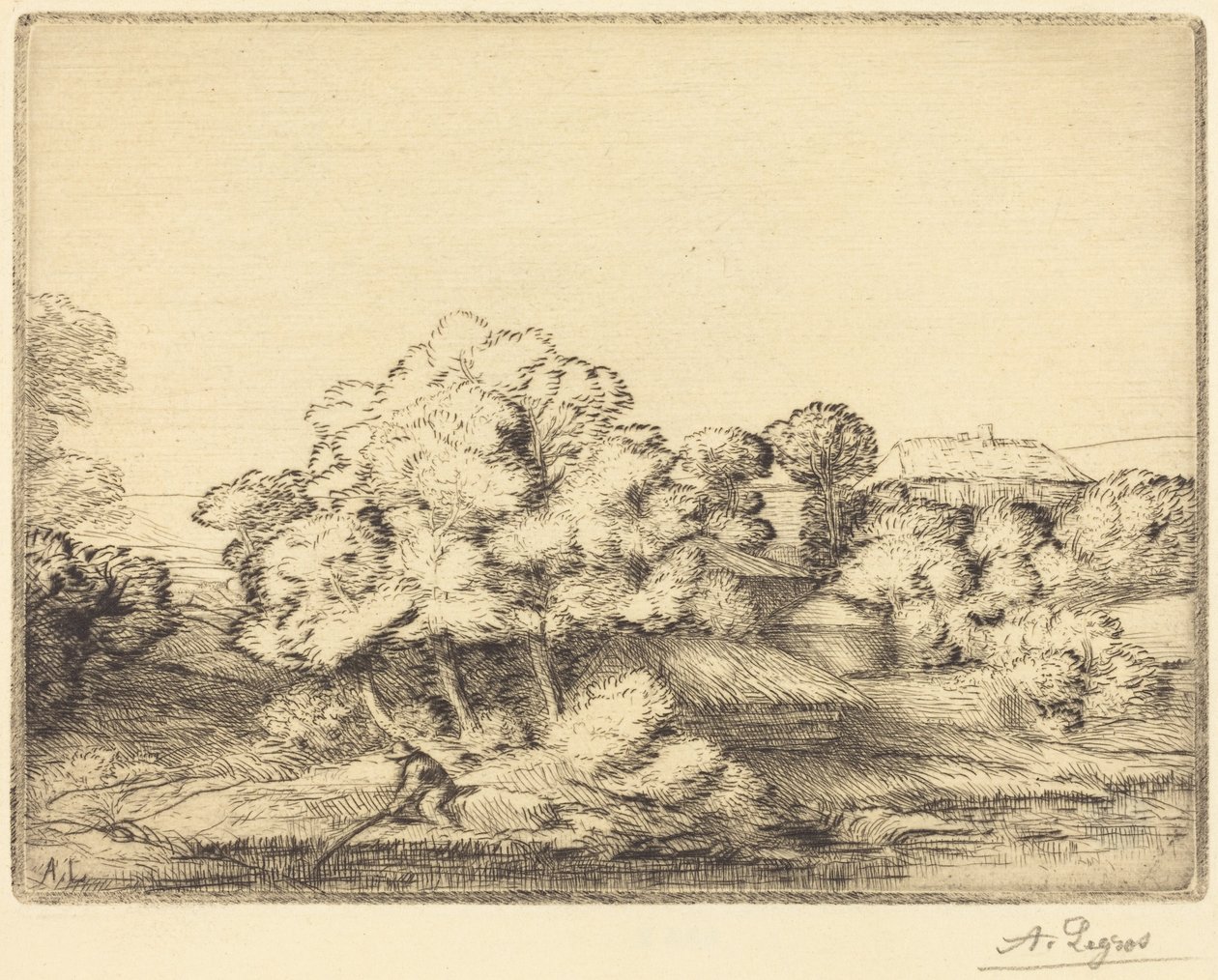 Hamlet near the Lake (Vesnička u jezera) od Alphonse Legros