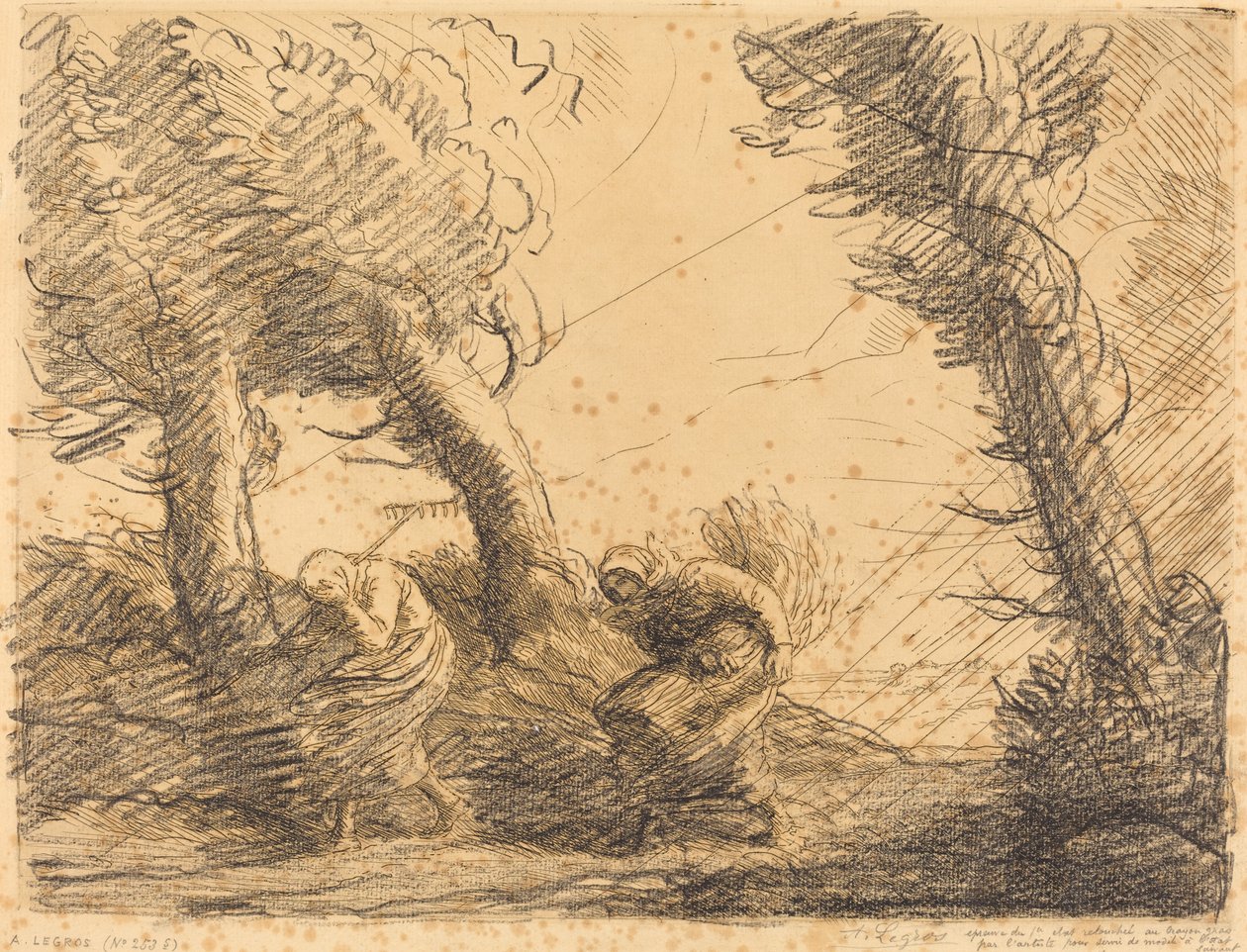 Harvesters Surprised by Storm (Moissoneuses překvapuje par l