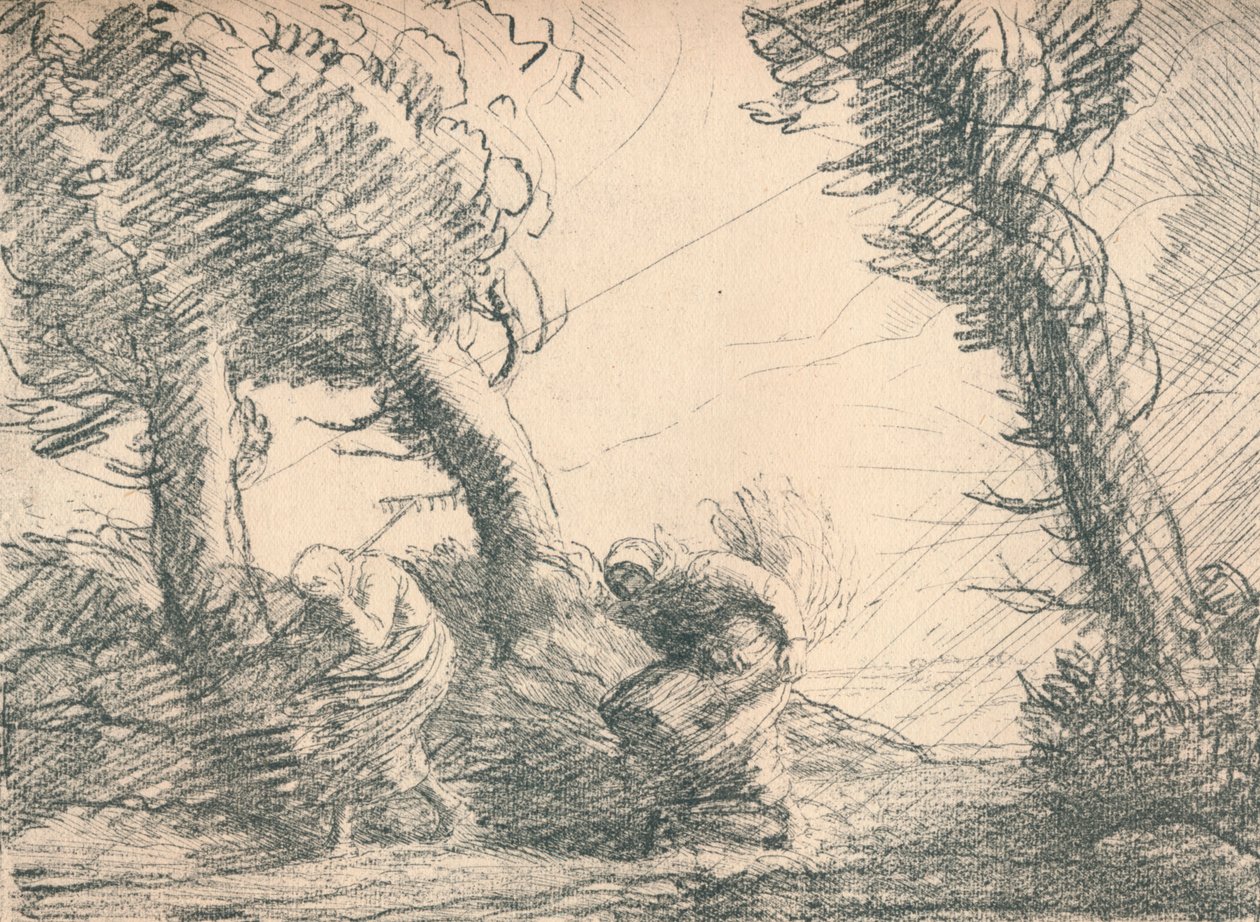 Harvesters Surprised by the Storm, c1900, 1923 od Alphonse Legros