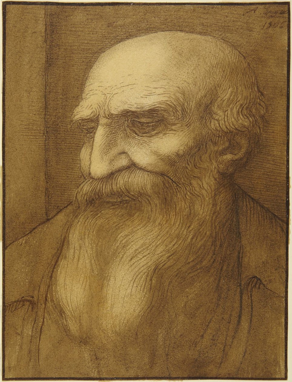 Hlava vousatého muže od Alphonse Legros