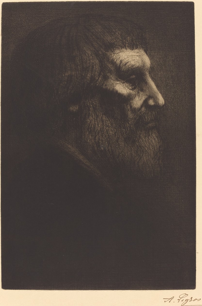 Hlava žebráka Tete de mendiant. od Alphonse Legros