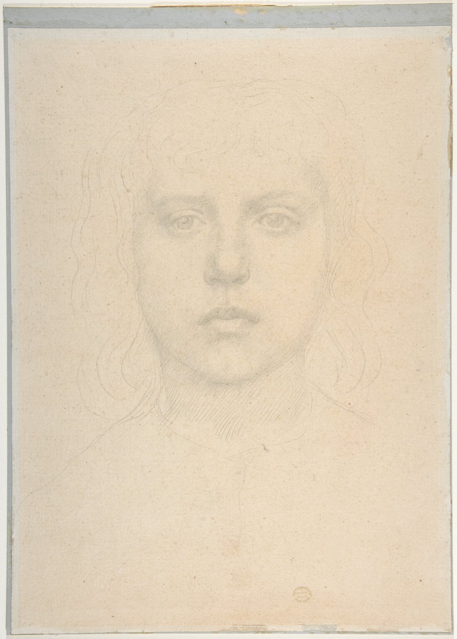 Studie hlavy dívky od Alphonse Legros