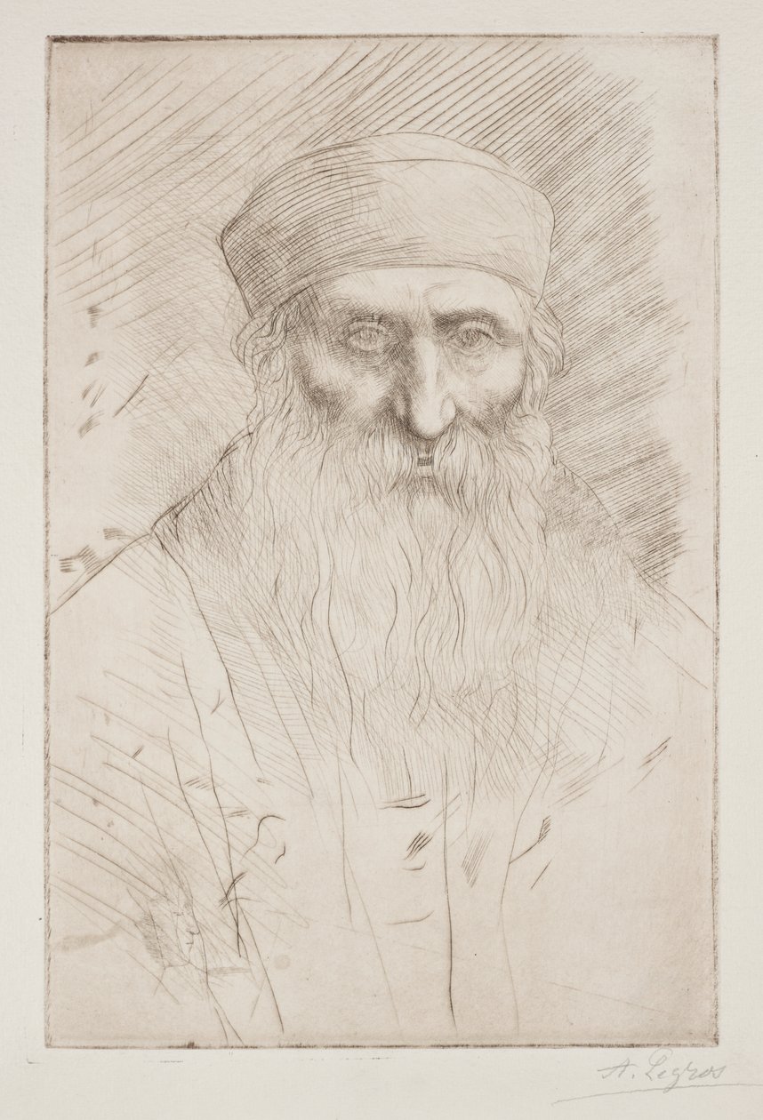 Hlava muže s dlouhým plnovousem od Alphonse Legros