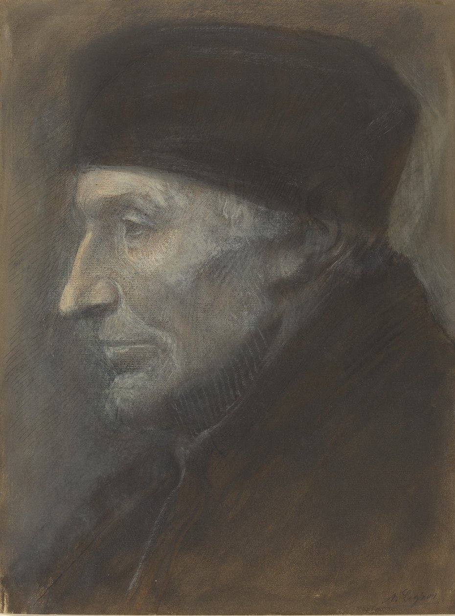 Hlava muže s čepicí. od Alphonse Legros