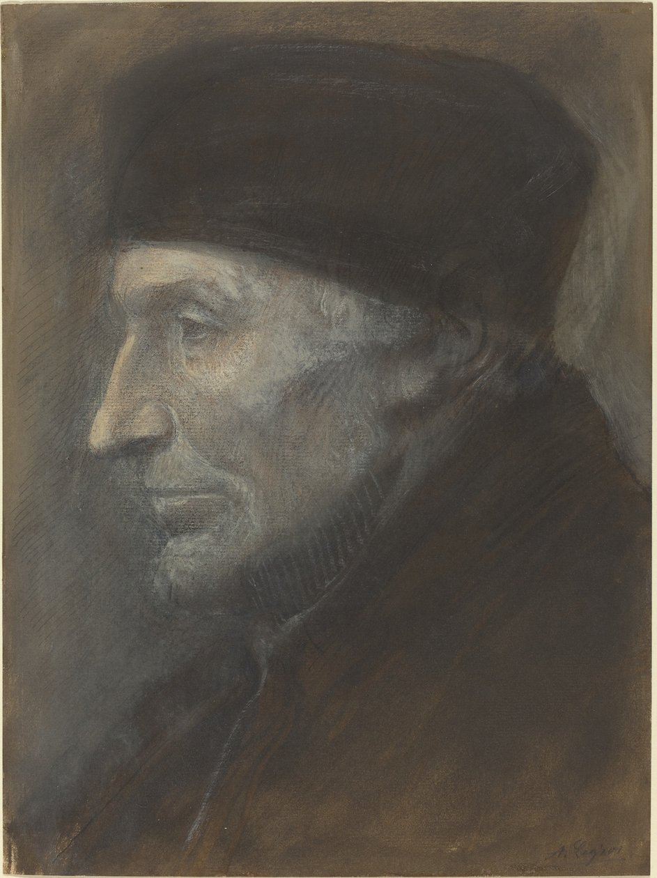 Hlava muže s čepicí od Alphonse Legros