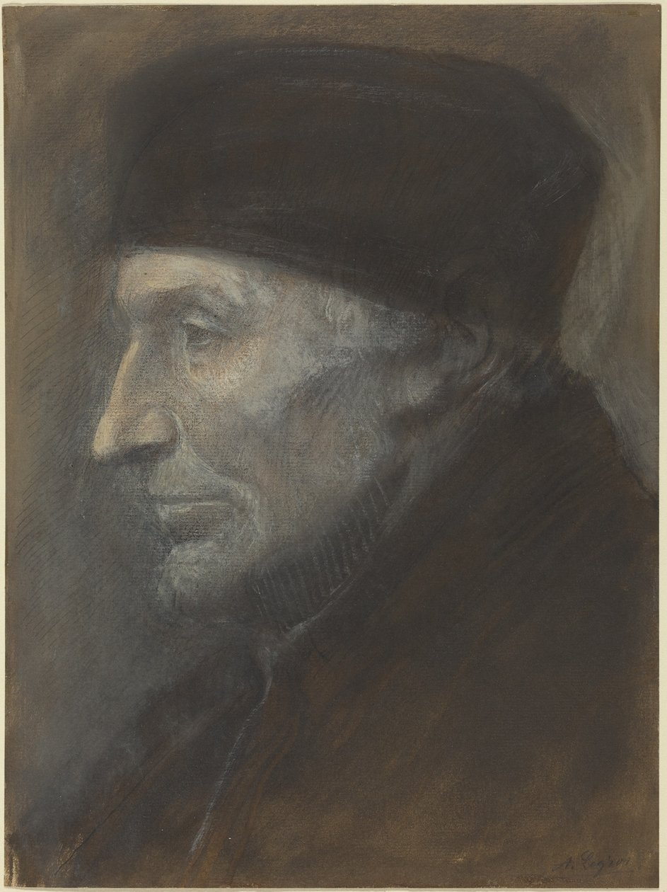 Hlava muže s jarmulkou od Alphonse Legros