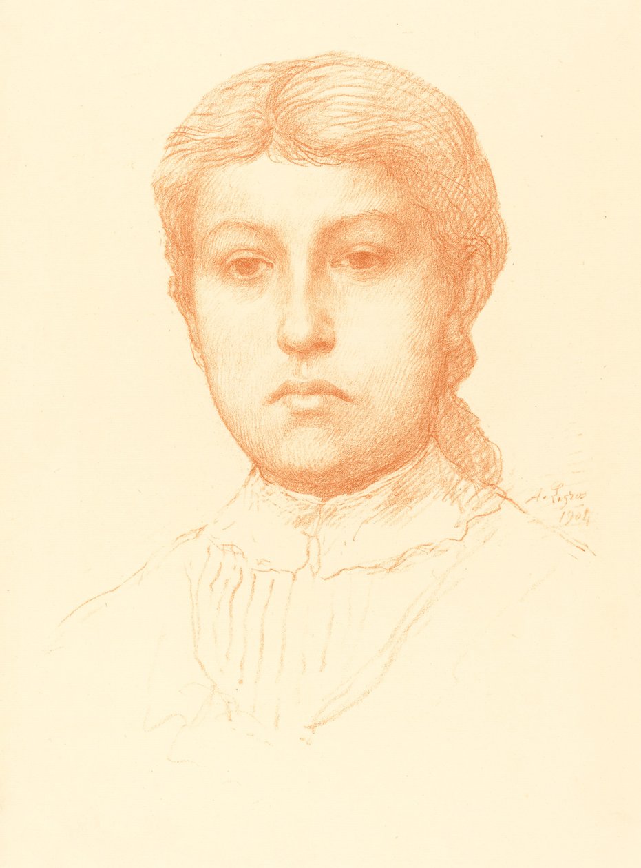 Hlava mladé dívky od Alphonse Legros
