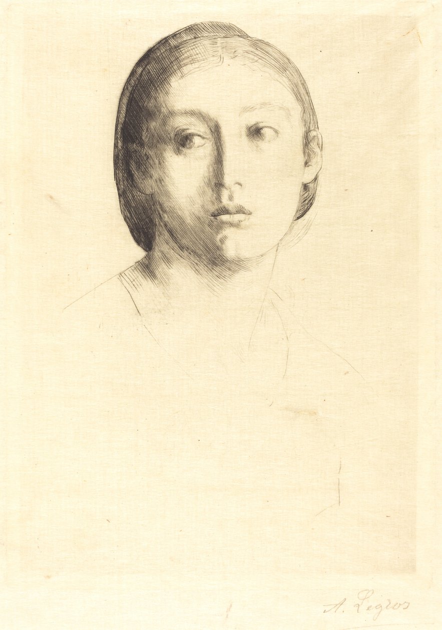 Hlava mladé dívky od Alphonse Legros