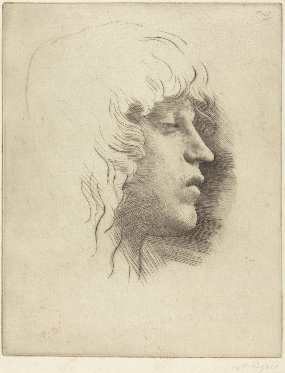Hlava mladé dívky (Tete de jeune fille) od Alphonse Legros
