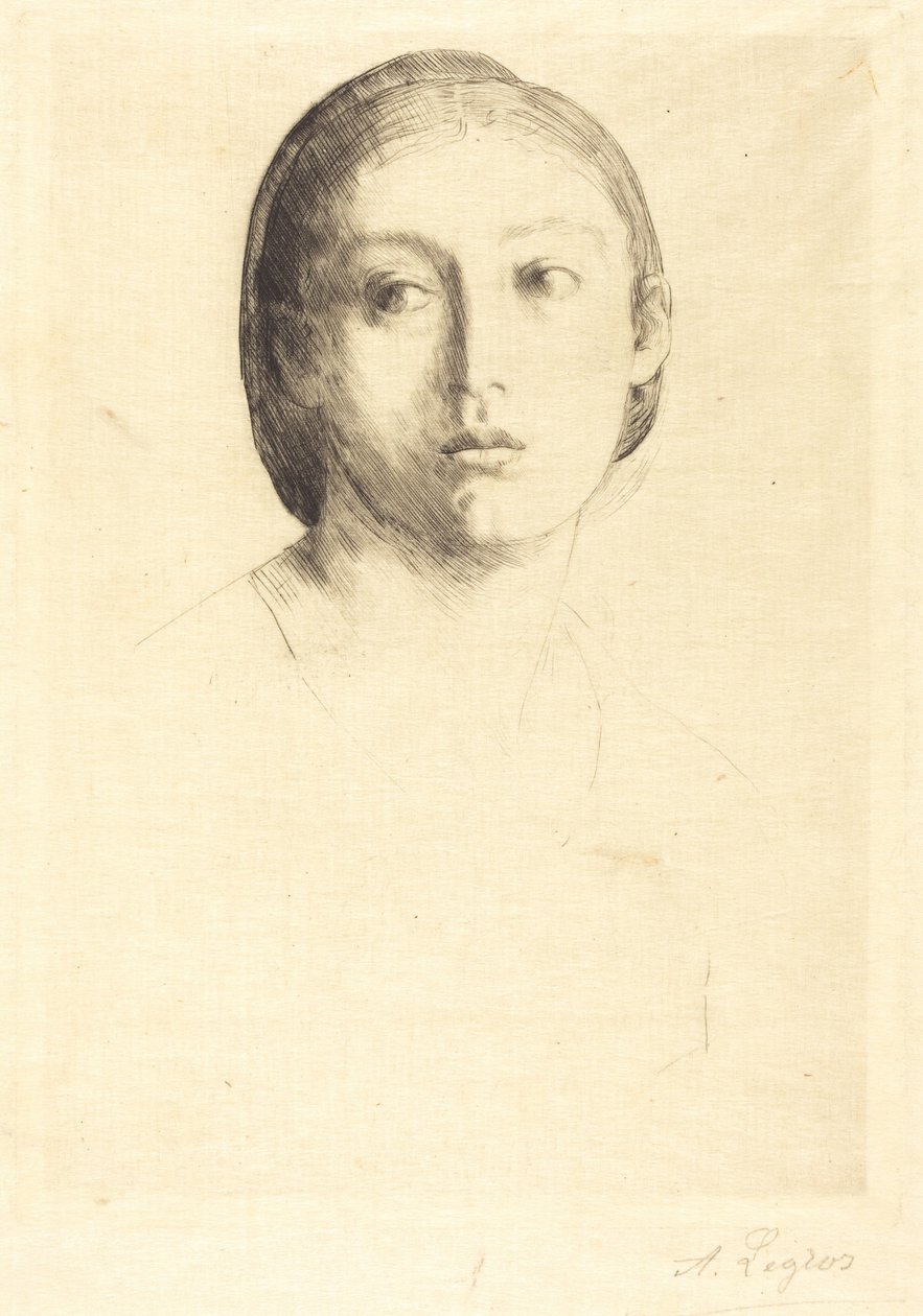 Hlava mladé dívky od Alphonse Legros