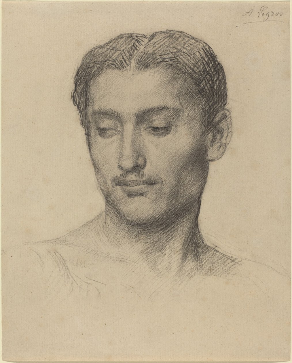 Hlava mladého muže. od Alphonse Legros