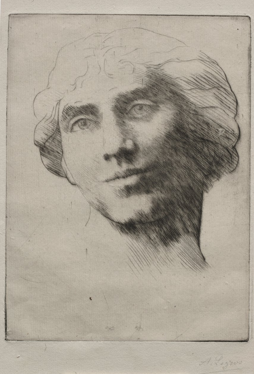 Hlava mladé ženy od Alphonse Legros