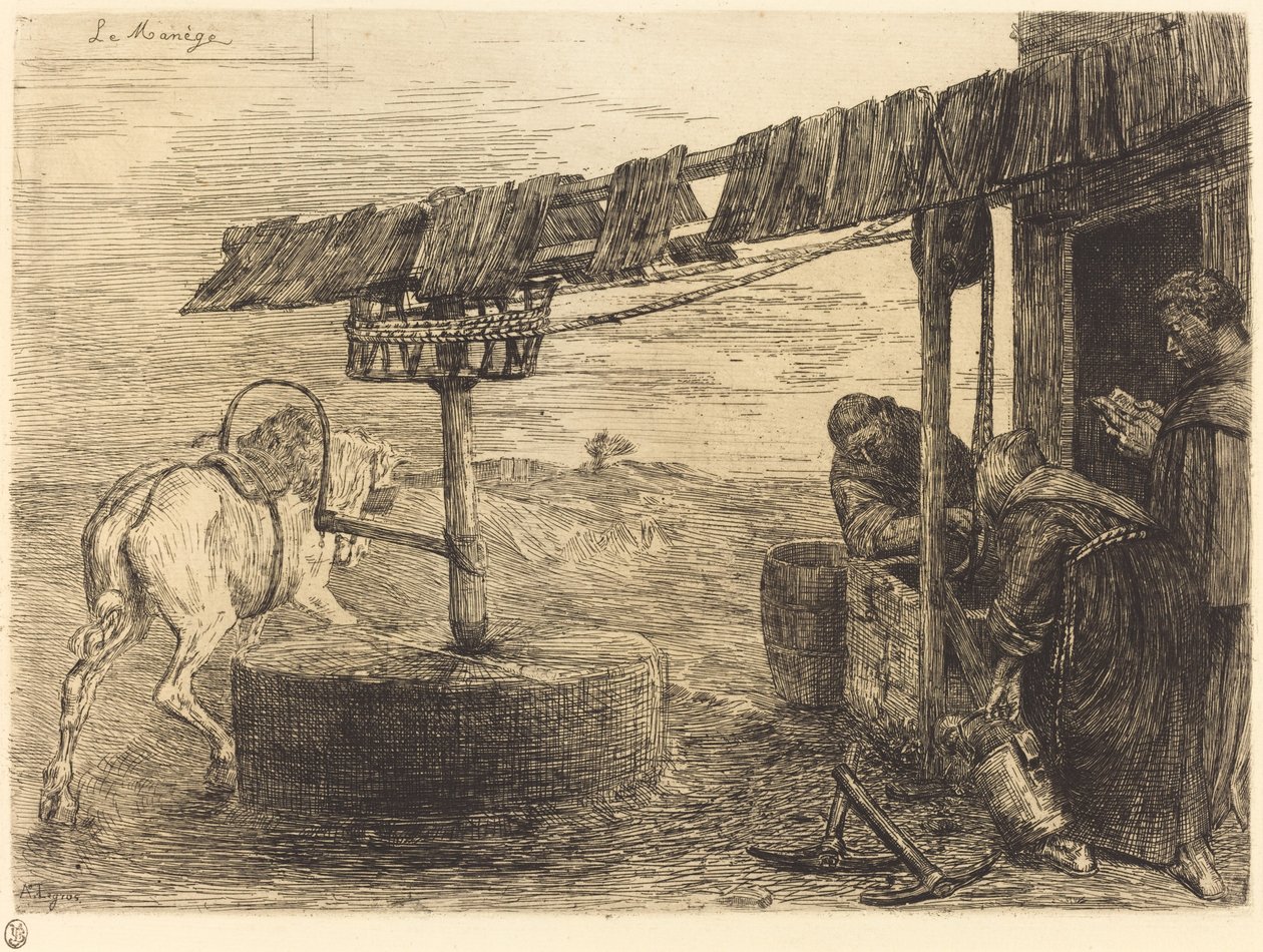 Manéž Mill Le poháněná koňmi. od Alphonse Legros