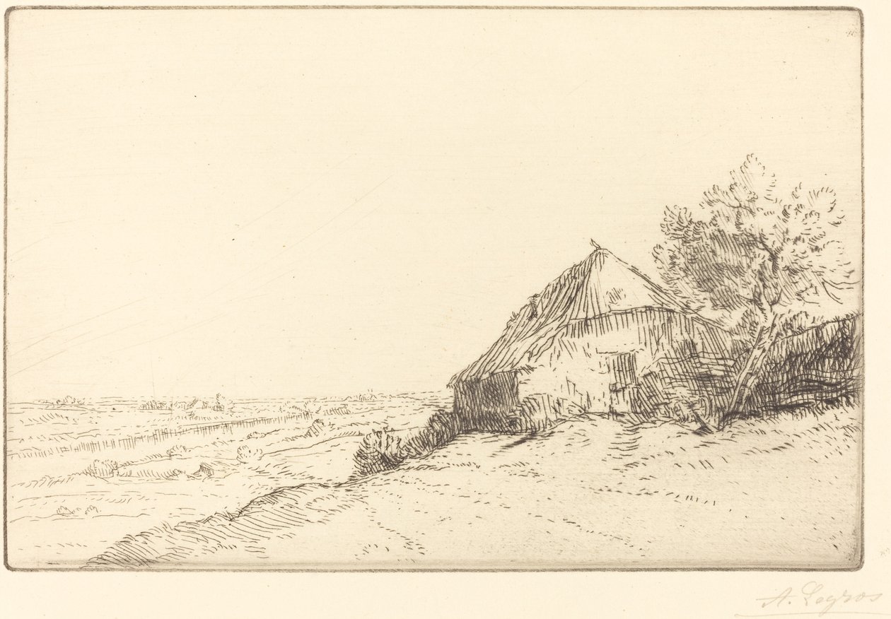Hovel on a Hillside (Masure sur la colline) od Alphonse Legros