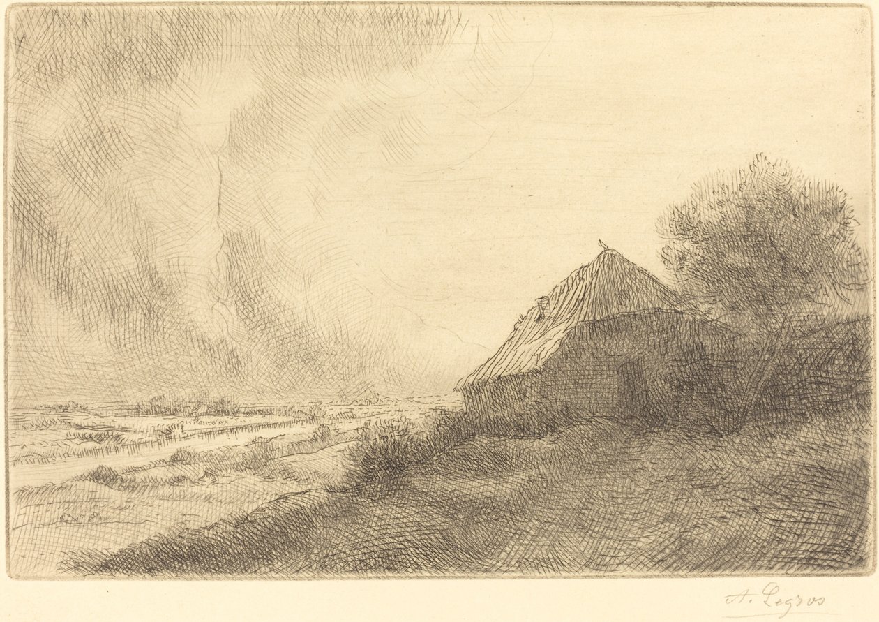 Chatrč na svahu Masure sur la colline. od Alphonse Legros