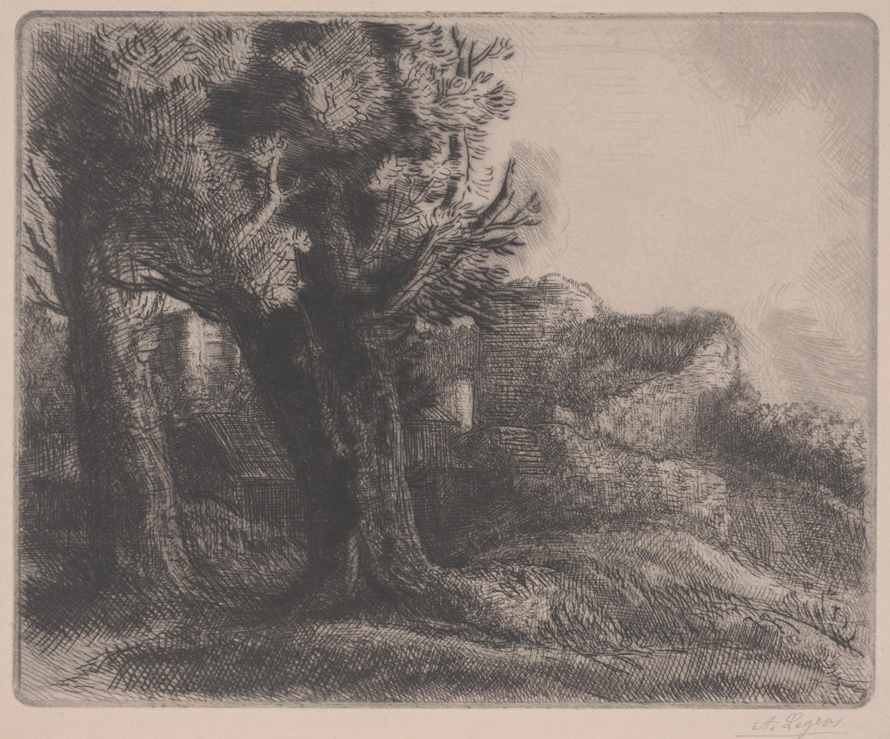 V ruinách, polovina 19.-začátek 20. století od Alphonse Legros
