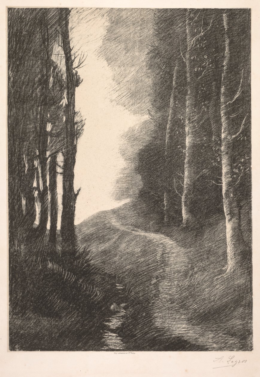 Krajina v Bouleaux. od Alphonse Legros