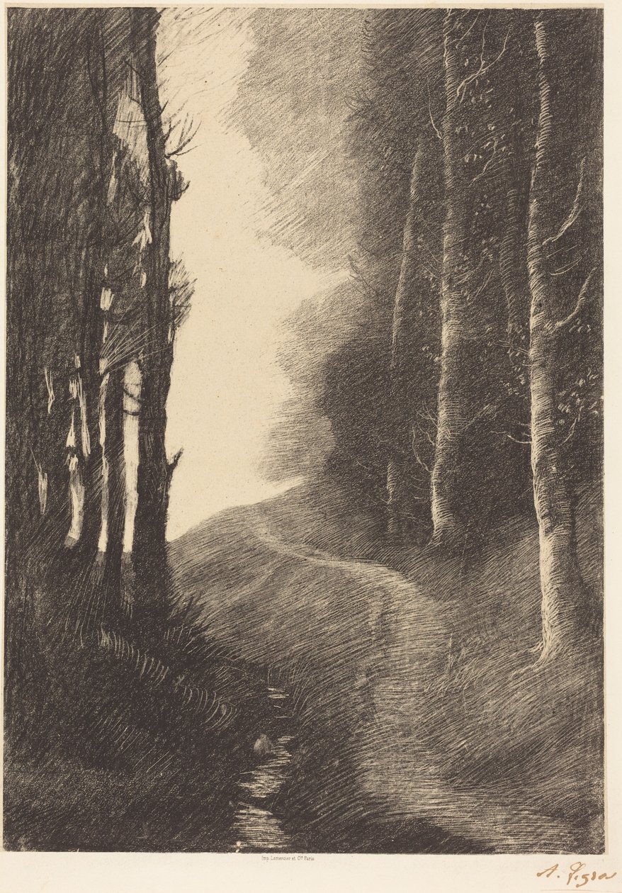 Krajina s břízami od Alphonse Legros