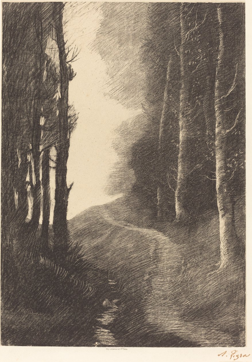 Krajina s břízami od Alphonse Legros