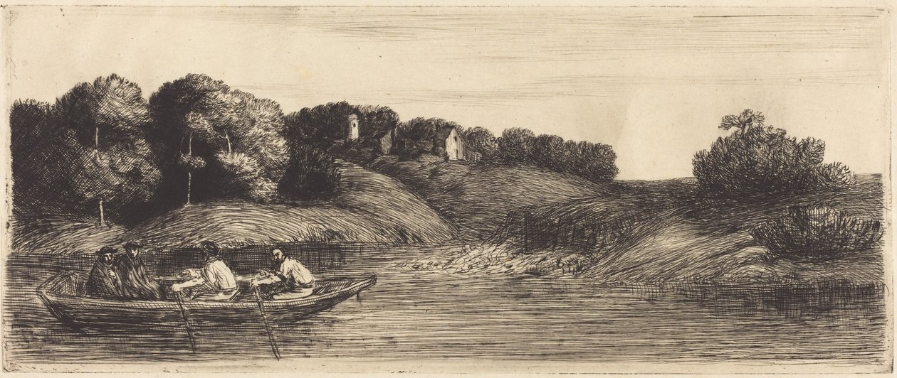 Krajina s lodí, 1. deska  (Krajina s lodí) od Alphonse Legros